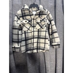 Okie Dokie Plaid Shacket Jacket Button Up Long Sleeve Flannel Style Kids Size 5T